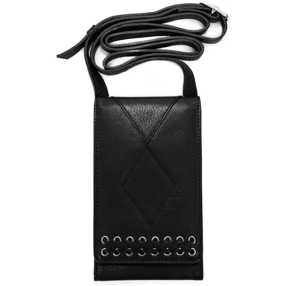 Leather Crossbody Phone Purse for Women Multi-Pocket ID Window Adjustable Strap